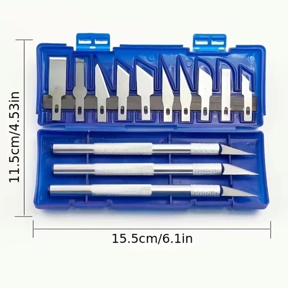 Precision Cutting Knife Set Hand Tools Art Hobby Craft Non Slip 13 Pieces - Picture 8 of 16